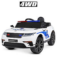 Детский электромобиль Bambi M 4842 EBLR-1-2 Land Rover Velar Style Police, белый