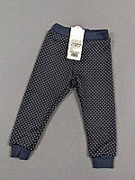 Дитячі штани-лосини на хутрі для дівчинки Габбі Горошинки 80см темно-сині 10499