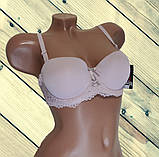 Бюстгальтер жіночий гладкий балконет пудровий Розмір 75B 80B 85B, фото 2