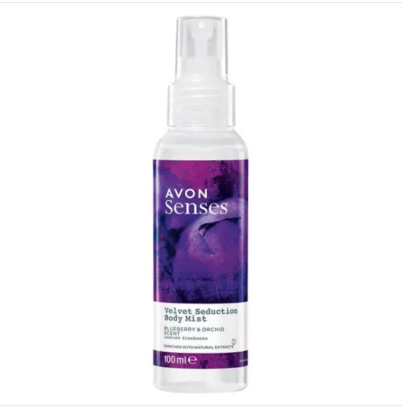 Освіжний лосьйон-спрей, для тіла «Бархатний дотик», Velvet Seduction, Body Mist Avon Naturals, 100 мл