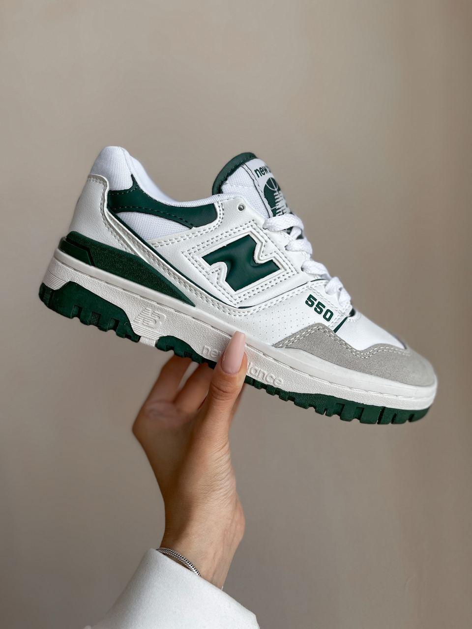 Кросівки New Balance 550 White Green / Нью Беланс 550 Білі із Зеленим
