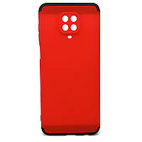 Чехол GKK 360 для Xiaomi Redmi Note 9 Pro Max бампер противоударный Red-Black