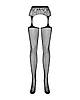 Панчохи чорні Obsessive Garter stockings S307 black S/M/L, фото 6