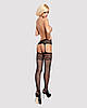 Панчохи чорні Obsessive Garter stockings S500 black S/M/L, фото 4