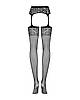 Панчохи чорні Obsessive Garter stockings S500 black S/M/L, фото 6