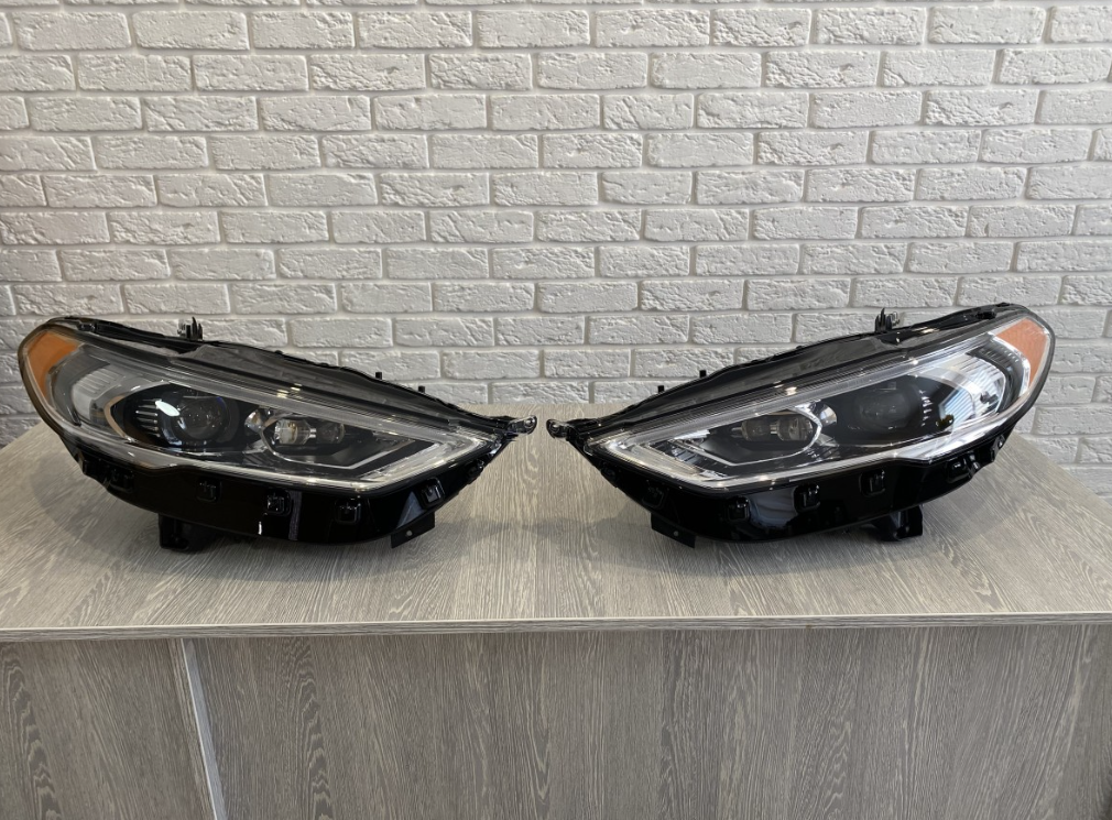 Передні LED фари Ford Fusion USA 2017-2021 (жовтий габарит), фото 1