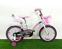 Детский велосипед для девочек Crosser Kids Bike 16" бело-розовый