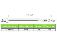 Гравировальная фреза 3.175*30*0.3