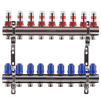 Колекторний блок із витратомірами Koer KR.1110-09 1"x9 WAYS (KR2646)