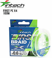 Шнур Intech First Braid X4 Green 100m #0.3 6lb/2.72kg