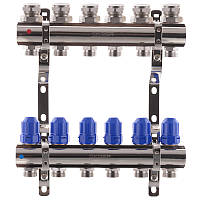 Коллекторный блок с термостатическими клапанами Koer KR.1100-06 1”x6 WAYS (KR2632)