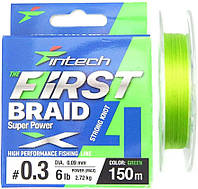 Шнур Intech First Braid X4 Green 150m #0.3 6lb/2.72kg