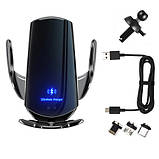 Бездротовий зарядний пристрій 15Вт з QC для смартфона в автомобіль, Q3, фото 2