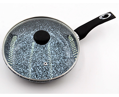 Сковорода з кришкою з антипригарним гранітним покриттям Benson BN-517 (28*6см)