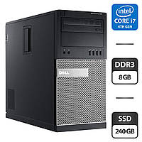 Компьютер Dell/Core i7-4790 (4 (8) ядра по 3.6 - 4.0 GHz) / 8 GB DDR3 / 240 GB SSD/ HD Graphics 4600 /DVD-ROM