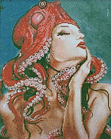 Набір для творчості алмазна картина Морська жіночність Strateg розміром 40х50 см D0020 irs