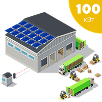 Go Сетевая солнечная электростанция на 100 кВт для бизнеса Медиум юридических лиц предприятий СЭС станция