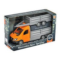 Детская игрушка Tigres Mercedes-Benz Sprinter бортовой с лафетом 1:24 оранжевый (39667)