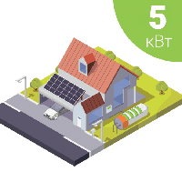 Lb Гибридная солнечная электростанция на 5 кВт комплект резервного питания для дома с АКБ и панелями