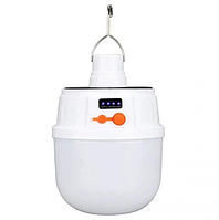 Мощная аккумуляторная кемпинговая LED лампа, автономный яркий светильник с крючком и солнечной панелью, GP2