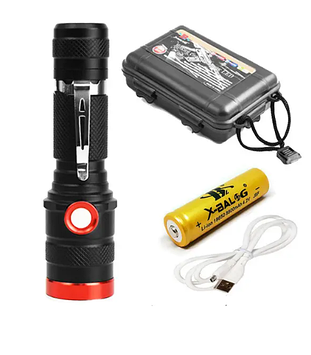 Яскравий міцний кишеньковий ліхтарик BL-736, надійний ручний тактичний ударостійкий ліхтар на акумуляторі, GP24