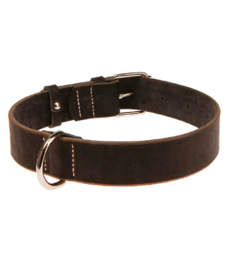 Нашийник 4351 30мм "Класик преміум" шкіряний (Чорний)