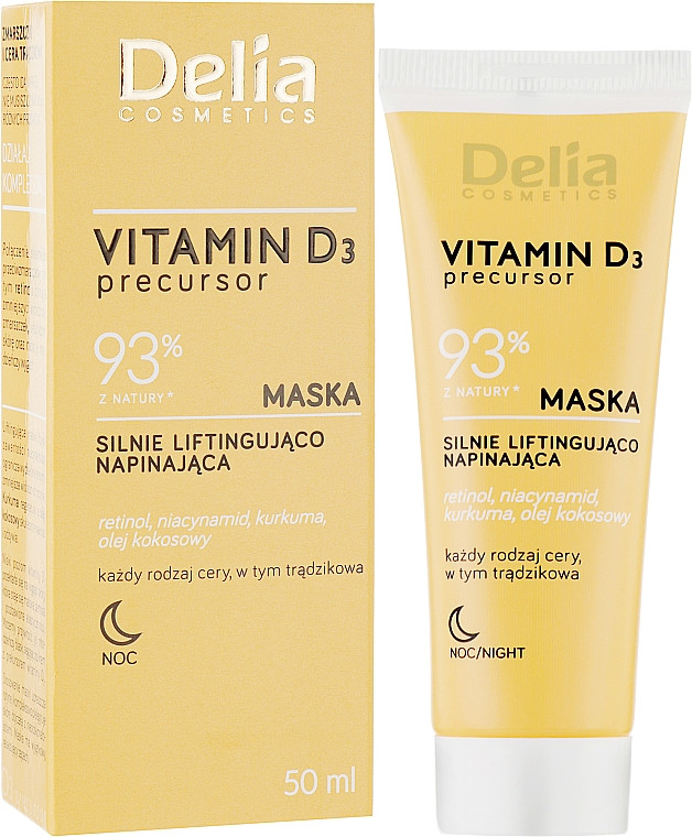 Нічна маска для обличчя Delia Cosmetics Vitamin D3 підтягуюча 50 мл