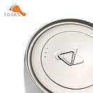 Казанок титановий Toaks 1100 мл каструля туристична зі складними ручками для походу кемпінгу та туризму, фото 6