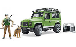 Іграшка Bruder Позашляховик Land Rover Defender з фігуркою лісника і собаки (02587)