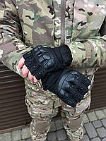 Перчатки беспалые Oakley Tactical Pro с косточками Тактические перчатки беспалые военные
