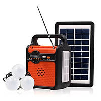 Фонарь с солнечной панелью, радио, функцией повербанка и 3 лампочками Easy Power 3W 9V EP-371BT Bluetooth