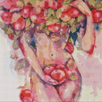 Алмазна мозаїка по номерам на холсті 40*40см Идейка АМО7260 Яблунева спокуса
