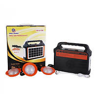 Фонарь с солнечной панелью, радио, функцией повербанка и 3 лампочками Easy Power 3W 9V EP-0198
