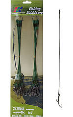 Набір повідків з двійником 40 шт EOS зелені