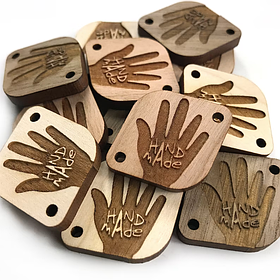 Бірка дерев'яна Hand Made 30х30х3мм