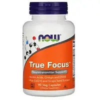 Вітаміни для пам'яті, Діяльність мозку, Now Foods, True Focus, 90 рослинних капсул