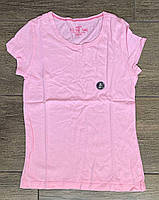 1, Розовая базовая тоненькая хлопковая футболка Размер XS 5-6 лет RUUM