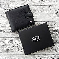 Кожаный мужской кошелек Dr.BOND с зажимом для купюр, с монетницей, мужской бумажник на кнопке