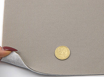 Відріз 1,15м, Автотканина стельова Lacoste L-44 колір світло-коричневий, на поролоні та повсті, товщ. 3мм, шир. 165см, Туреччина