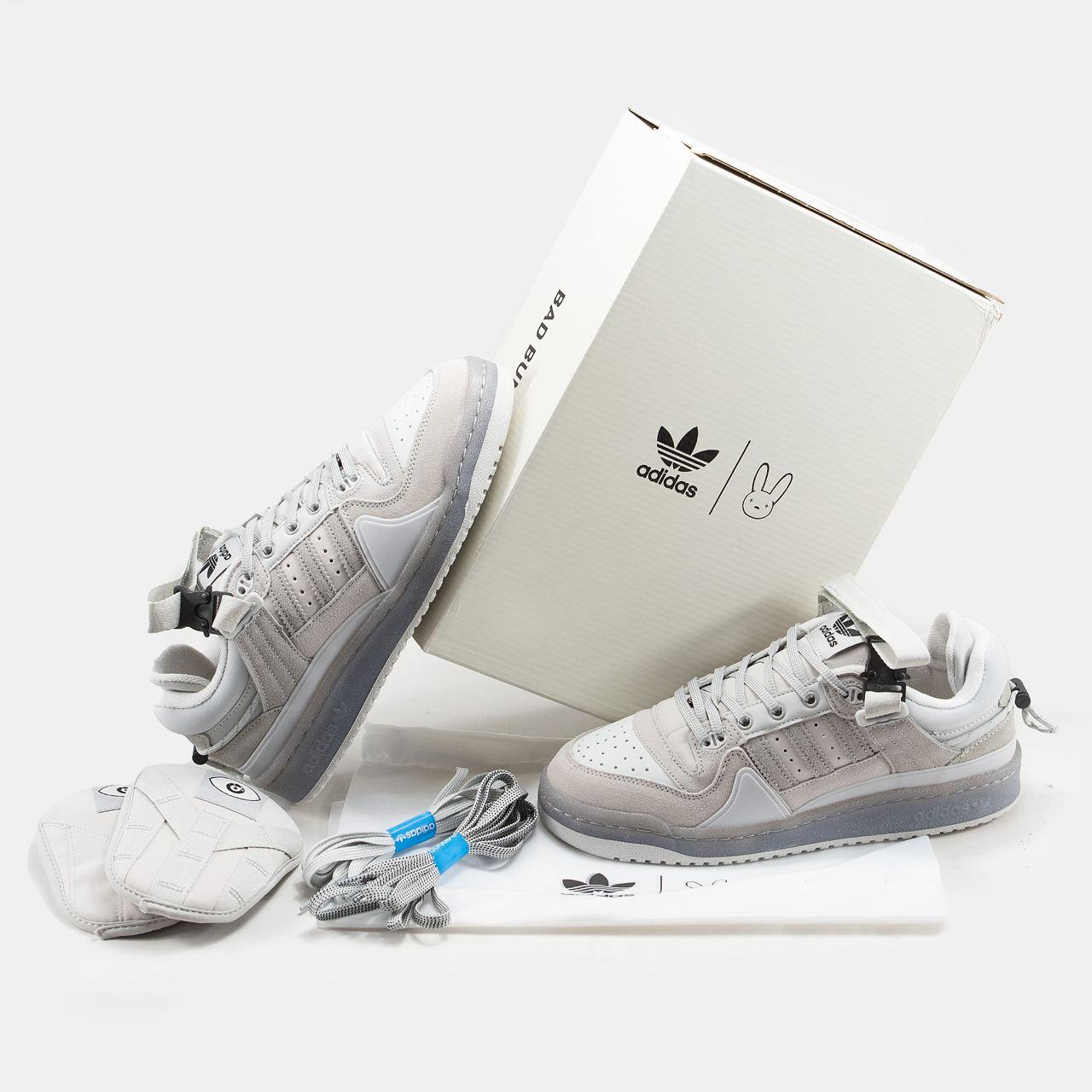 Кросівки чоловічі сірий Adidas Forum Low x Bad Bunny Grey (10643), фото 1