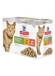 Hill's Science Plan Mature Adult 7+ Senior Vitality Вологий корм для дорослих кішок від 7 років,з куркою та лососем