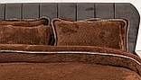 Плед-покривало жакардове Welsoft 220х240 з наволочками 50х70 (TM Zeron) зигзаг коричневий, Туреччина, фото 6