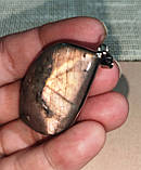 Великий кулон із пурпурним лабрадором "Осінній вальс", фото 4