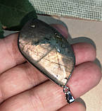 Великий кулон із пурпурним лабрадором "Осінній вальс", фото 2