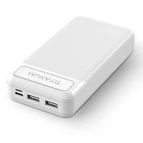 Портативний зарядний пристрій (повербанк) TITANUM 913 White 20000 mAh TPB-913-W, фото 3