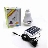 Портативна акумуляторна LED-лампа GR 6028 із сонячною панеллю, фото 2
