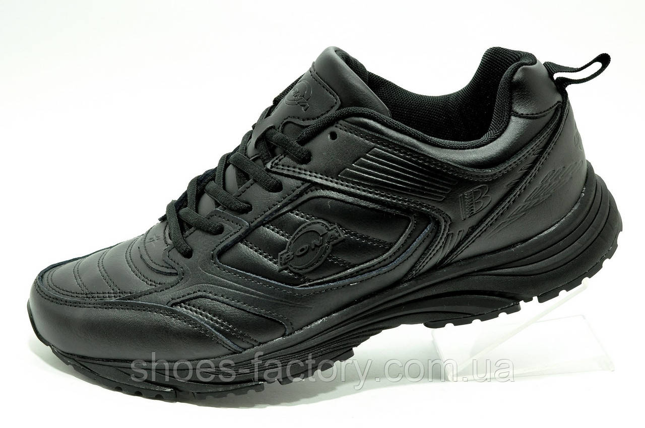 Кожаные кроссовки Bona мужские 2023 черные 658V (ID#1754140566), цена ...