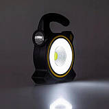 Акумуляторний ліхтар із сонячною батареєю COB JY-819 Жовтий, фото 6