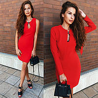 Удобное и стильное платье Капля с акцентом на зону декольте + красивый пиджак , красный