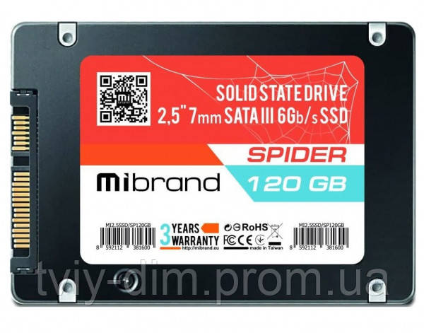 Купить SSD накопитель Mibrand Spider 120Gb SATA3 2.5" 3D TLC (MI2.5SSD ...